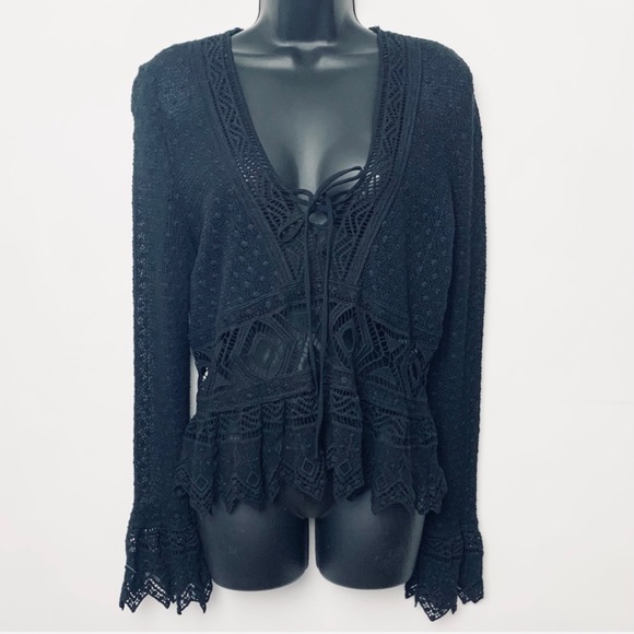 Jen's Pirate Booty Tops - Jen's Pirate Booty Black Lace Knit Top